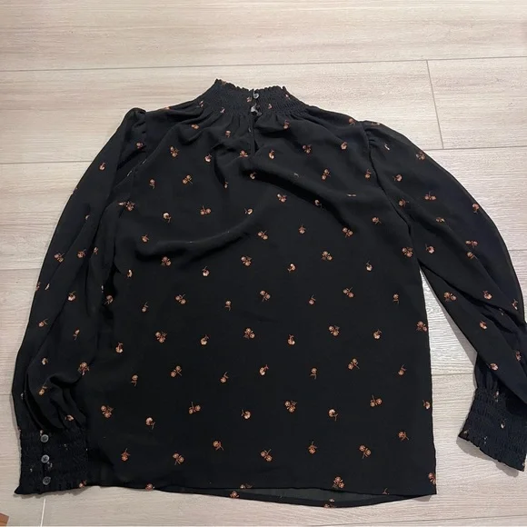 Madewell Women’s Smocked Mockneck Top Blouse Shirt XXS - Picture 8 of 10